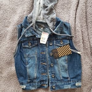 Cropped jean vest